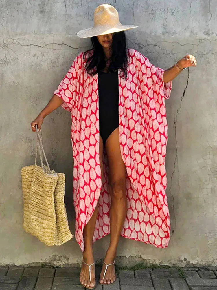 2023 Sexy Bikini Cover-ups Beach Pareo Stripes Tie Dye Kimono Swimsuit Dress Summer Women Beachwear Boho Bathing Suit Cover Up