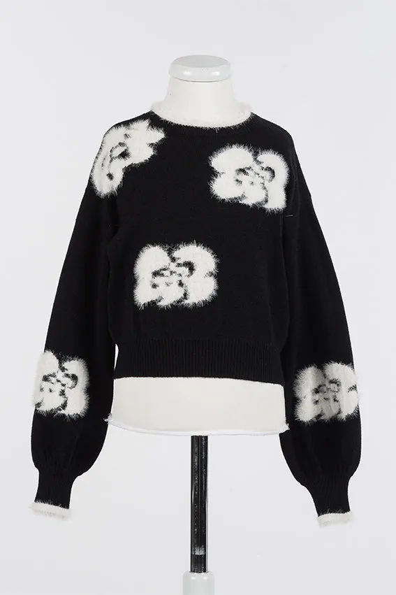 242GJ3070-SWEATER-Black/White