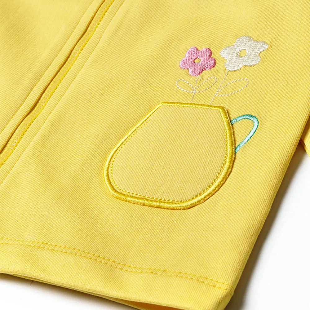 5.10.15 Bokeh Pot Yellow Terry Mock Neck Zipper 12384