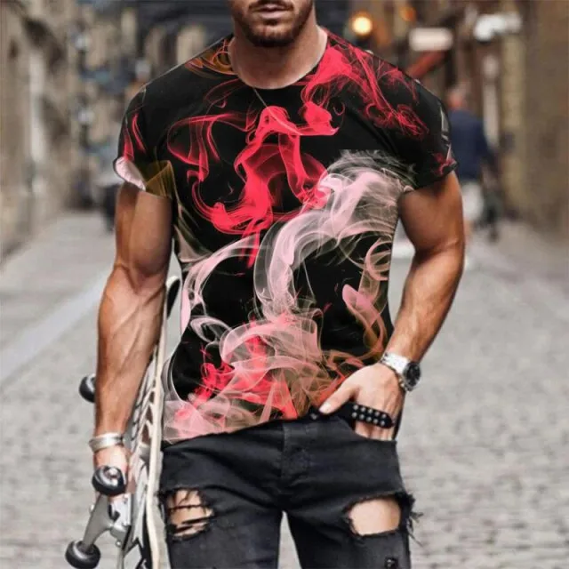 Aidase Horrible Skull Spades Poker T-Shirt Casual Men Summer 3D-Print Extra-Large T-Shirt  Comfort Breathable T-Shirt Tops 110-6XL