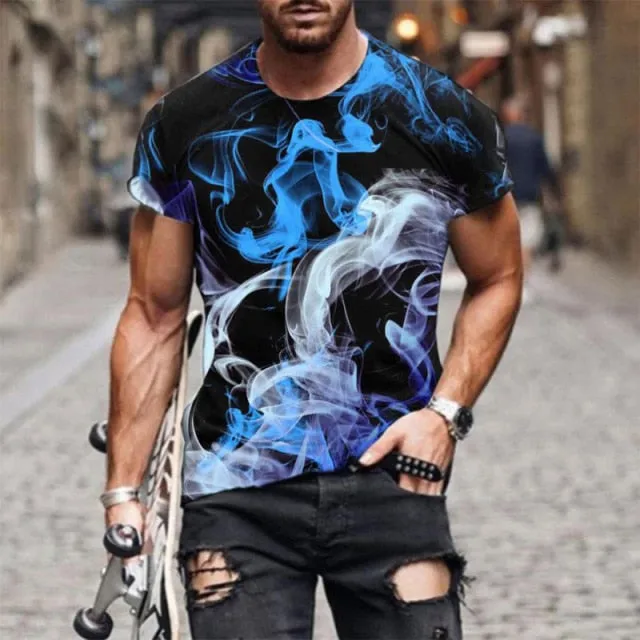 Aidase Horrible Skull Spades Poker T-Shirt Casual Men Summer 3D-Print Extra-Large T-Shirt  Comfort Breathable T-Shirt Tops 110-6XL