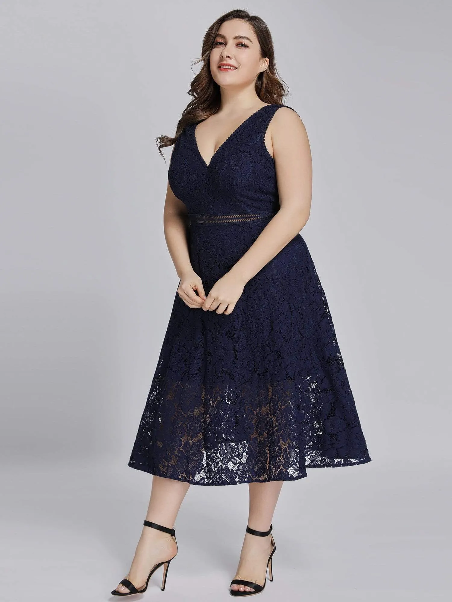 Alisa Pan V-Neck Lace Party Dress