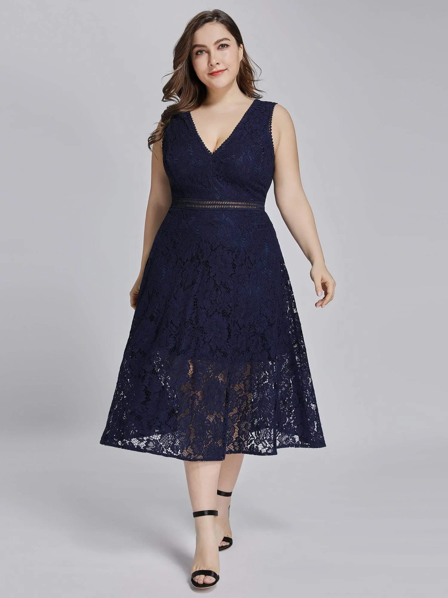 Alisa Pan V-Neck Lace Party Dress