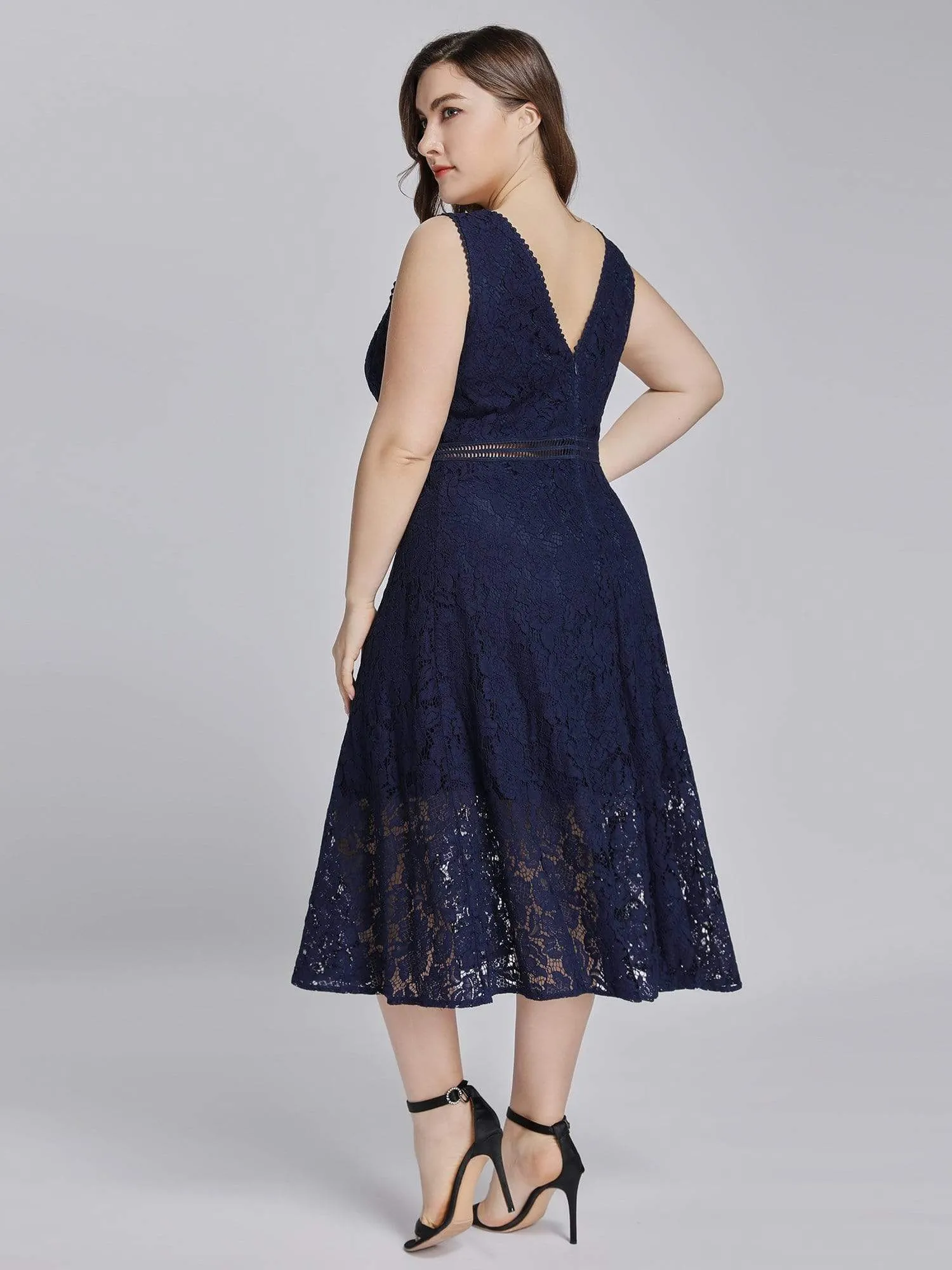 Alisa Pan V-Neck Lace Party Dress