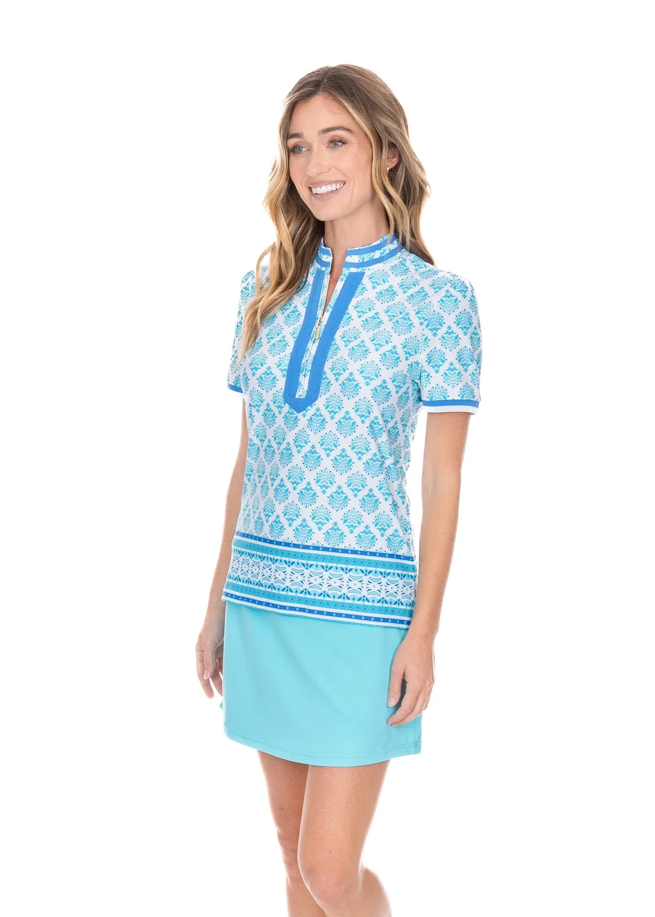 Amalfi Coast Short Sleeve Collared Quarter Zip