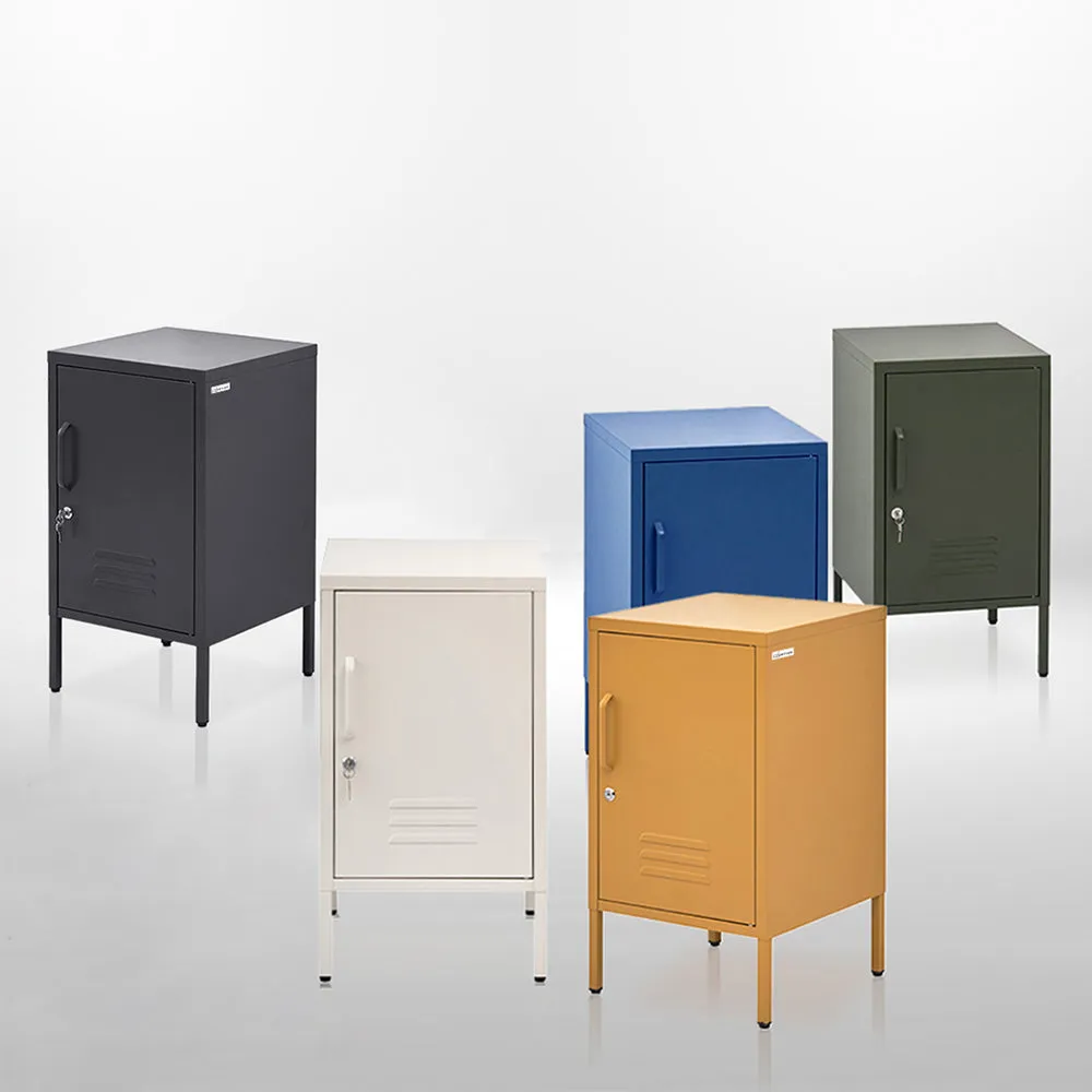 ArtissIn Metal Locker Storage Shelf Filing Cabinet Cupboard Bedside Table Yellow