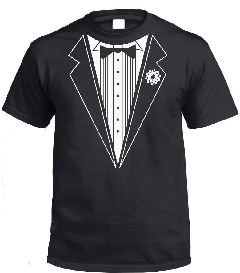 B&W Tuxedo Adults T-Shirt (Black)