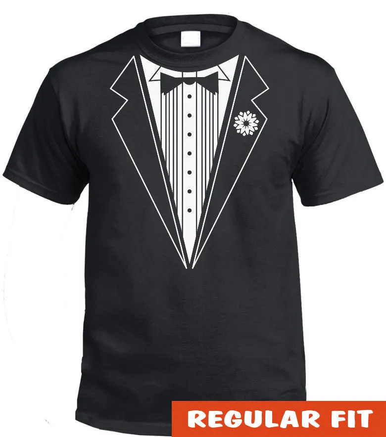 B&W Tuxedo Adults T-Shirt (Black)