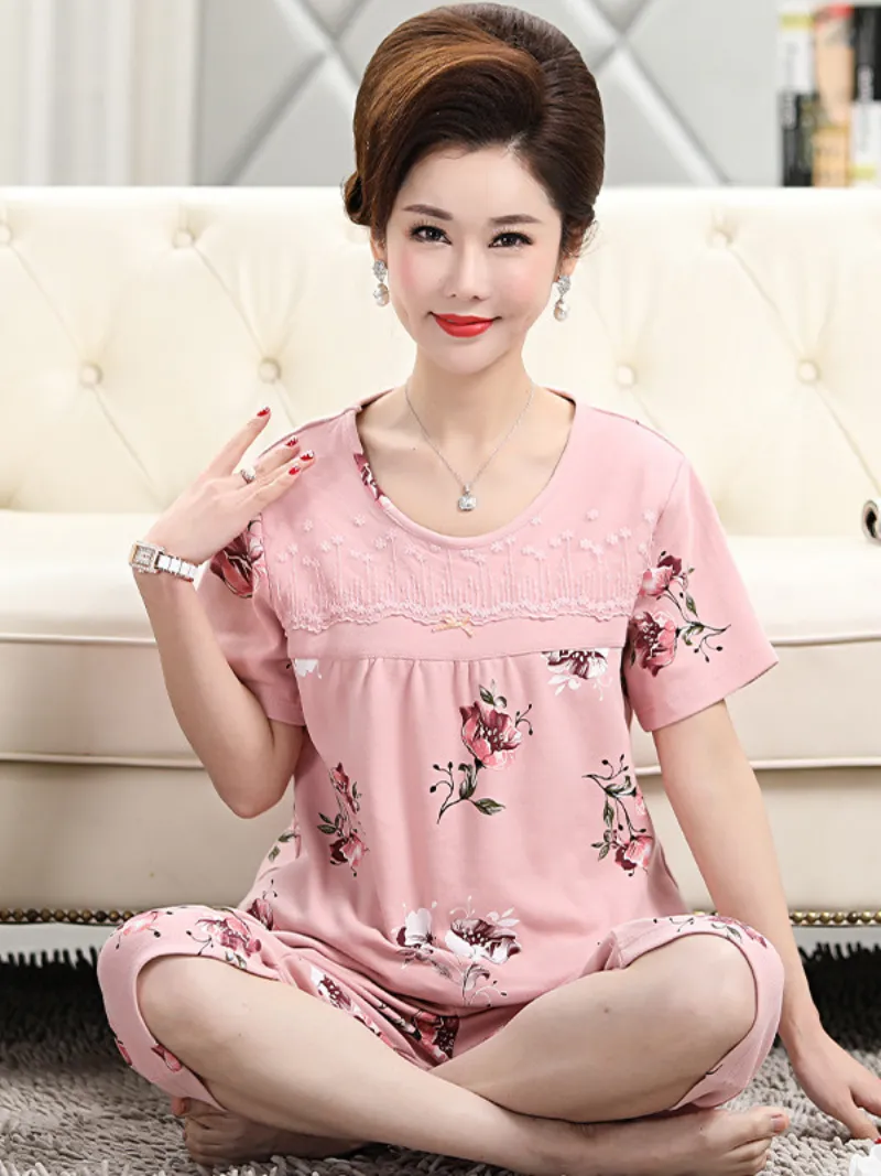 Beach party Summer Sleepwear Short Pajamas Suit