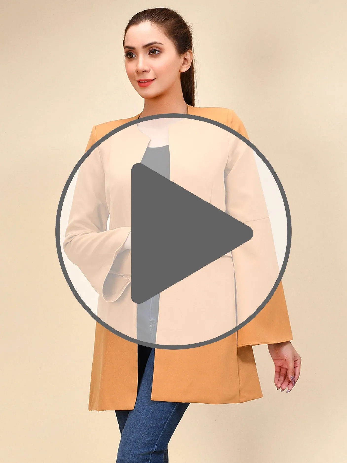 Bell Sleeved Coat - Mustard