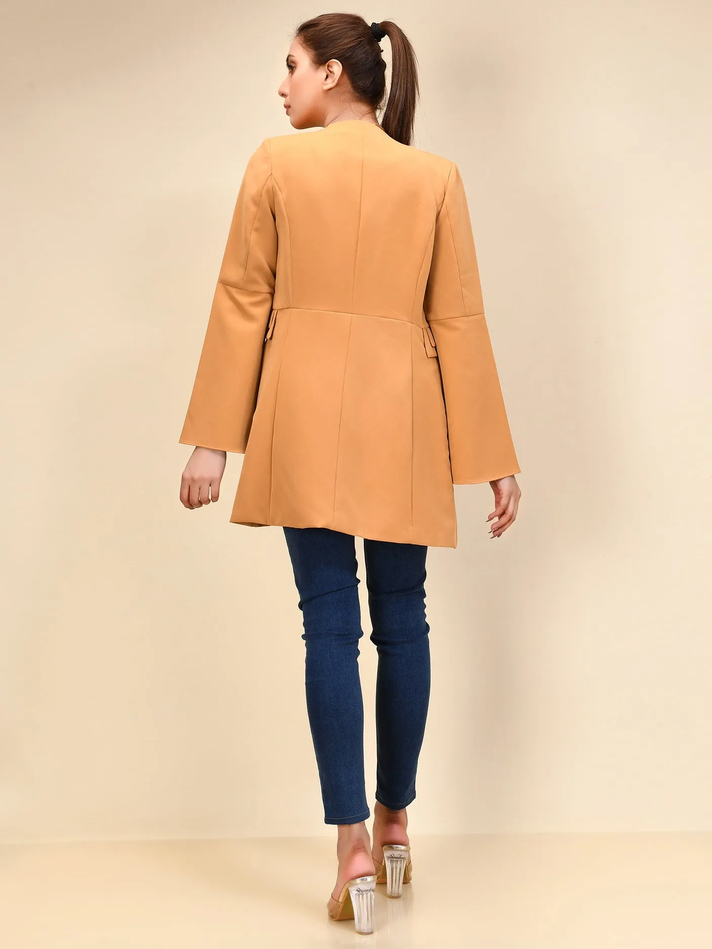 Bell Sleeved Coat - Mustard