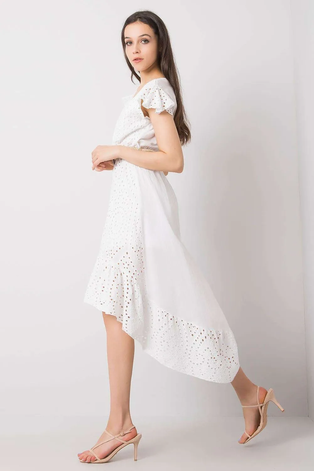 Bella Cotton Daydress: Chic Asymmetrical Style with Flouncy Hem