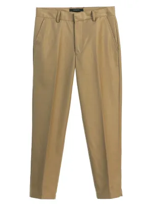 Boys Formal Flat Front Dress Pants With Adjustable Waist - Khaki