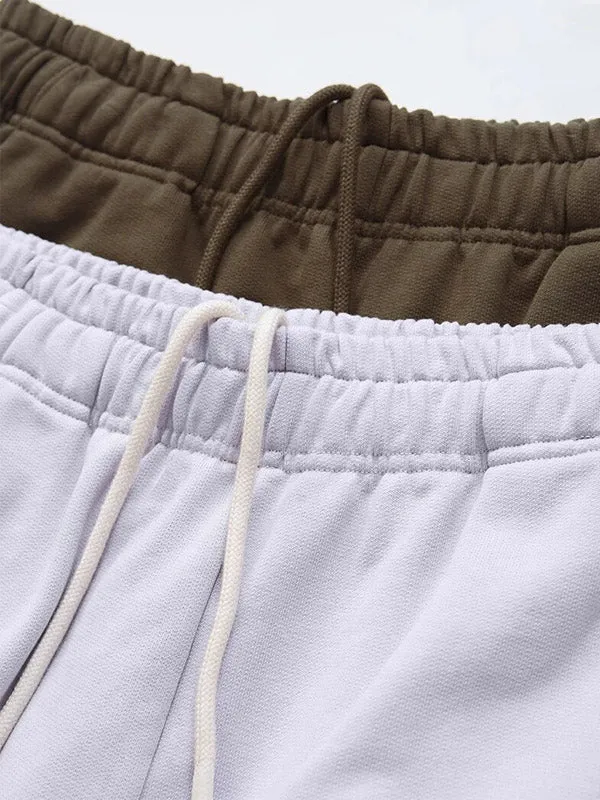 Brown Heavyweight Sweatpants with Adjustable Leg Open