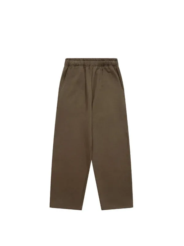 Brown Heavyweight Sweatpants with Adjustable Leg Open