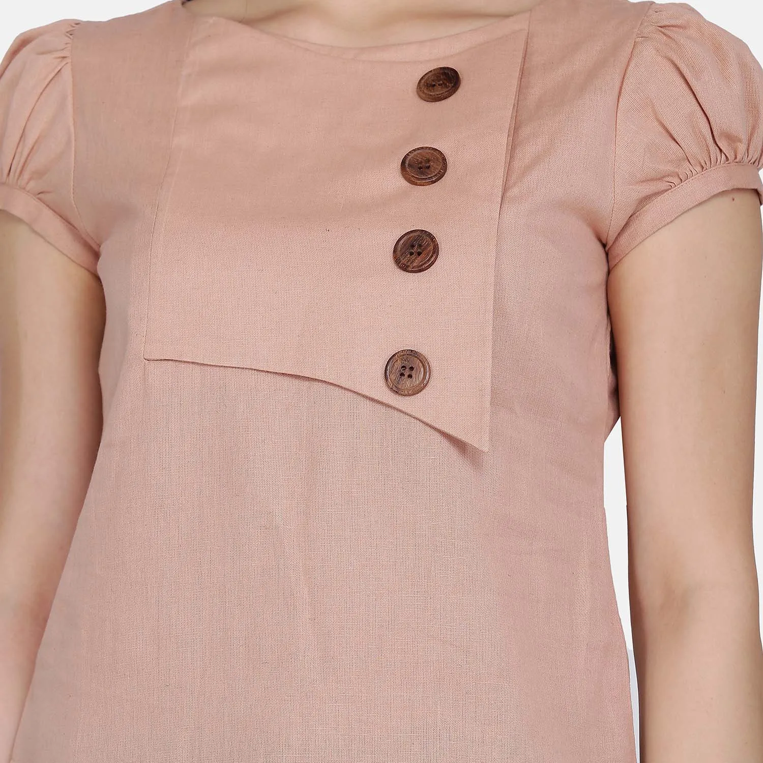 Casual Wear Women's Peach Cotton Top