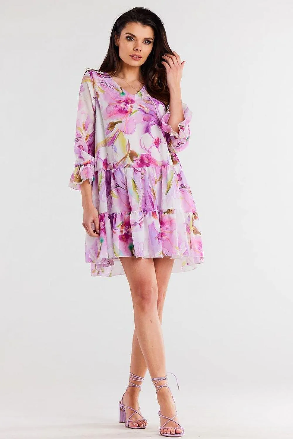 Chic Ruffled Chiffon Day Dress