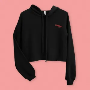 Chicken Feet Embroidered Crop Hoodie