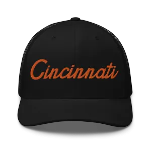 Cincinnati Classic Orange Script Trucker Hat