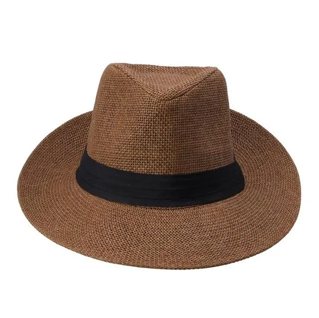 Classy Men Black Straw Panama Hat