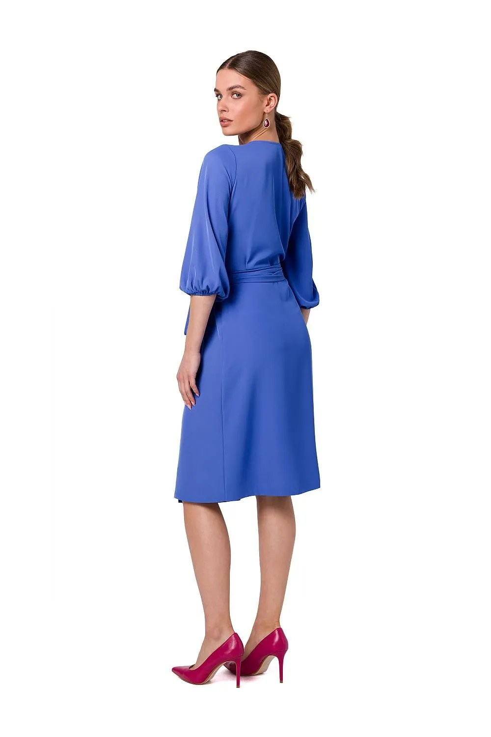 Elegant Flared Overlap Dress