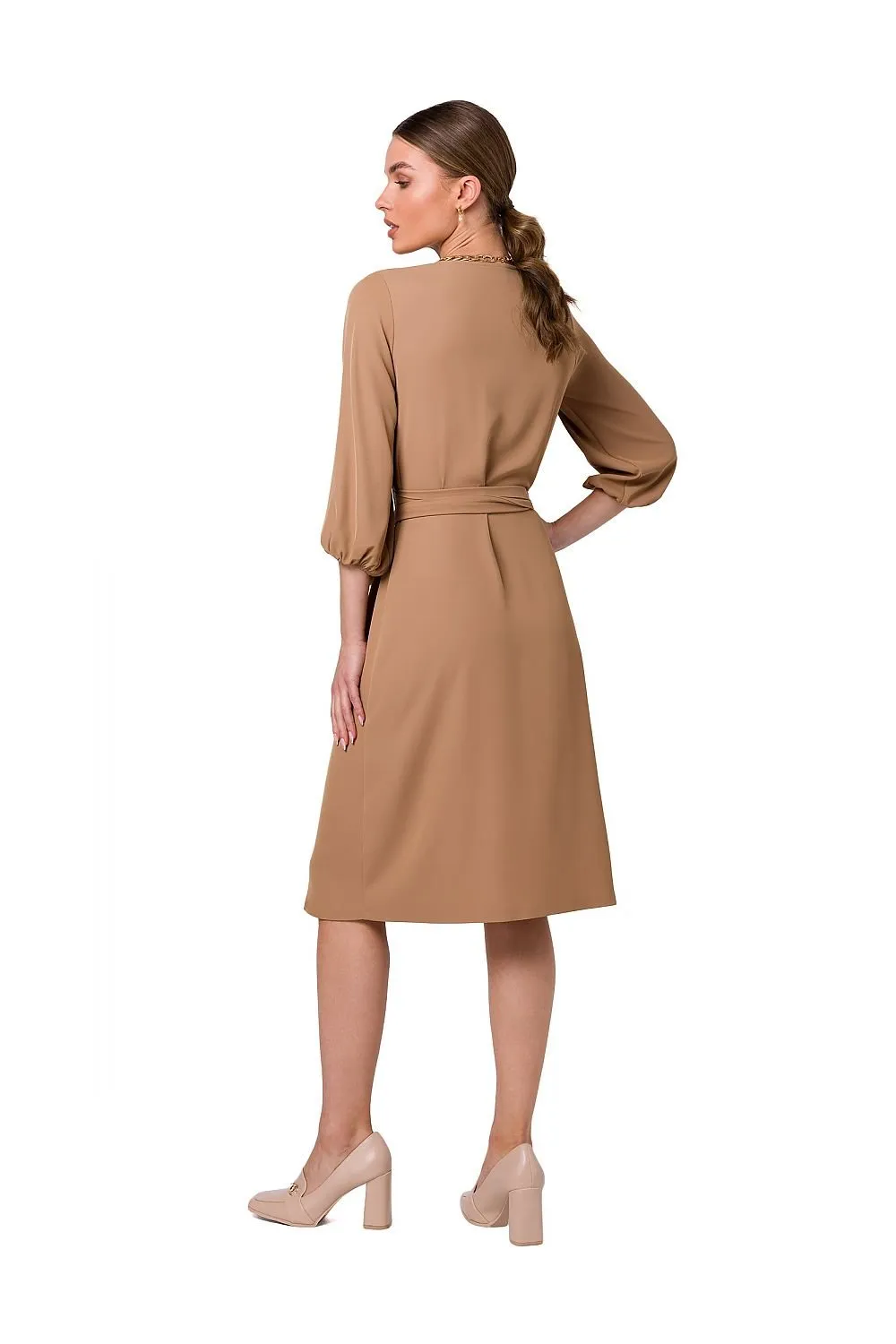 Elegant Flared Overlap Dress