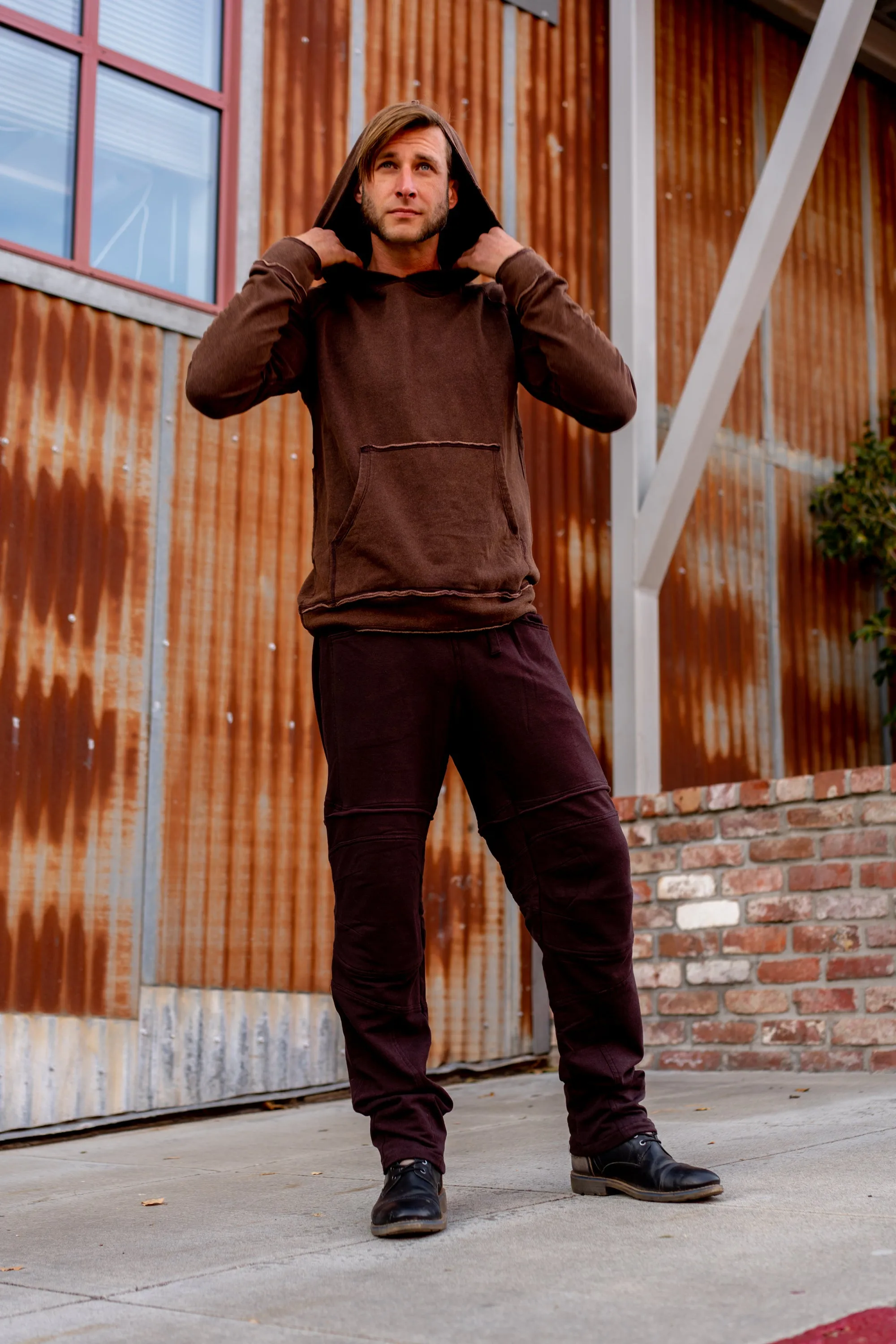 Fleece Porous Hoodie - Brown