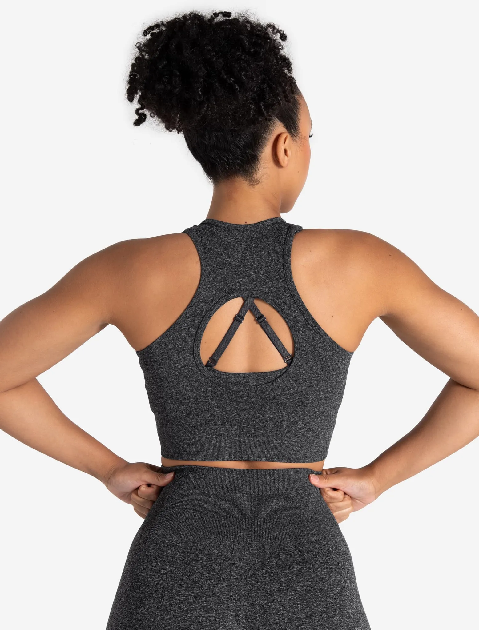 Form Seamless Crop Tank - Black Marl