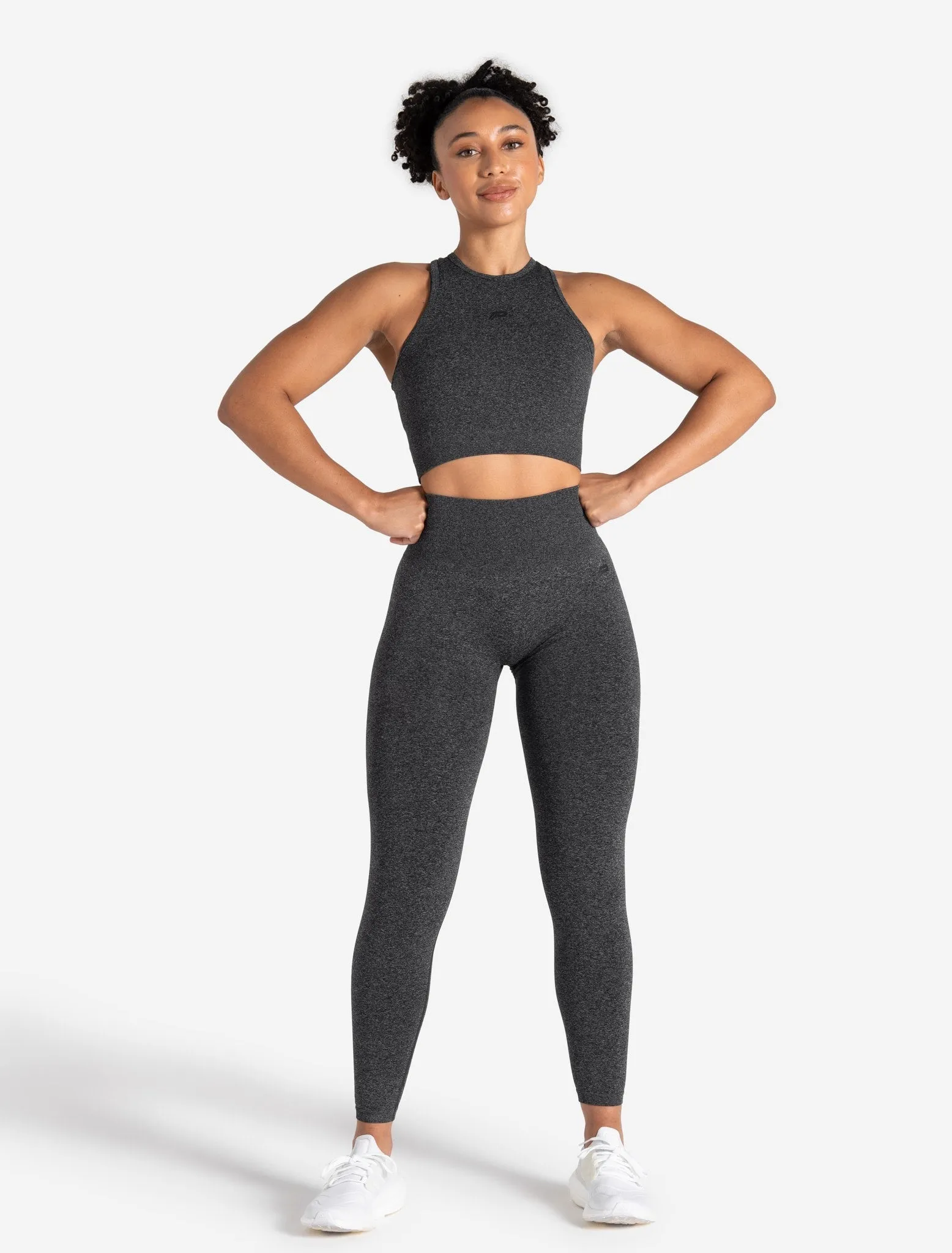 Form Seamless Crop Tank - Black Marl