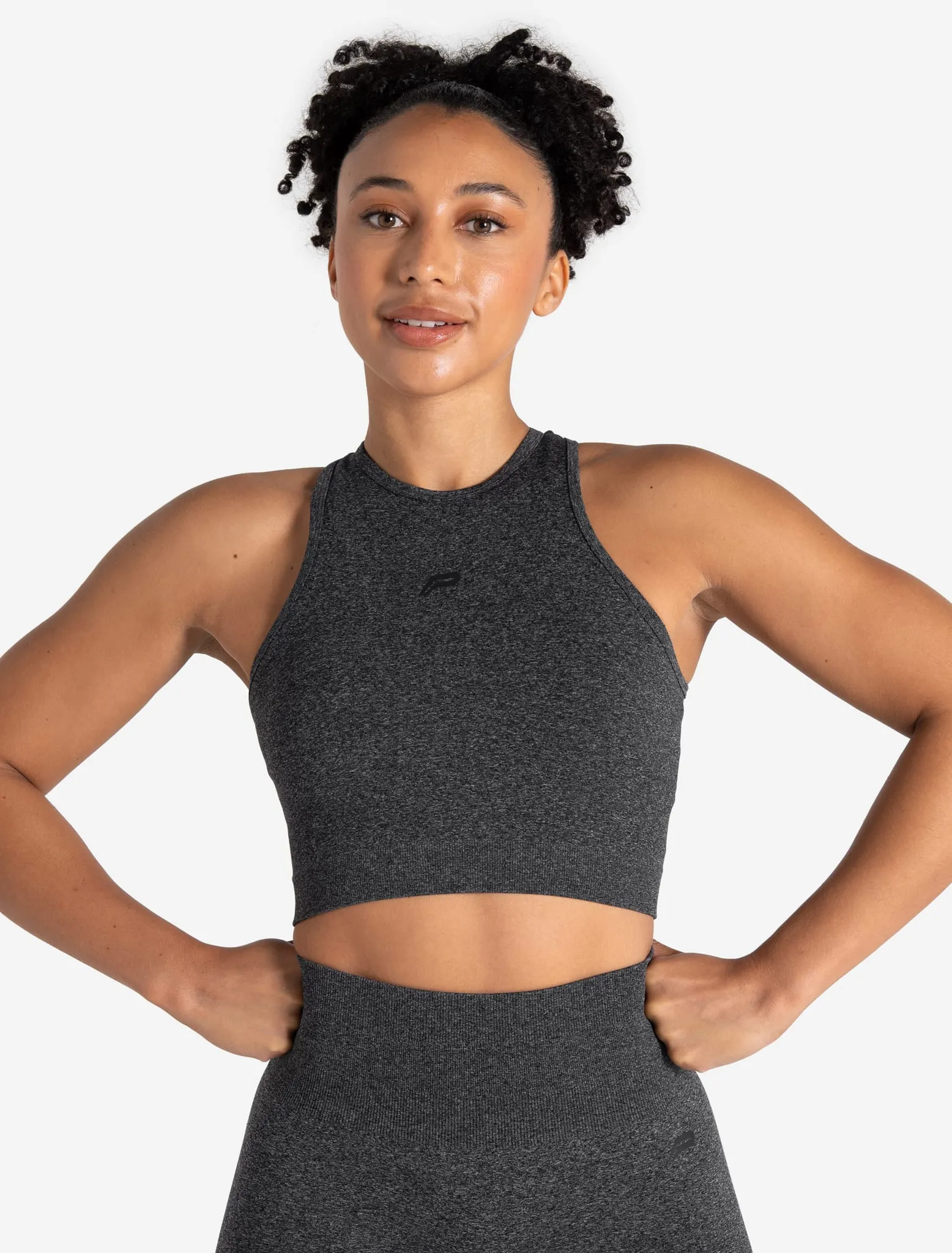 Form Seamless Crop Tank - Black Marl