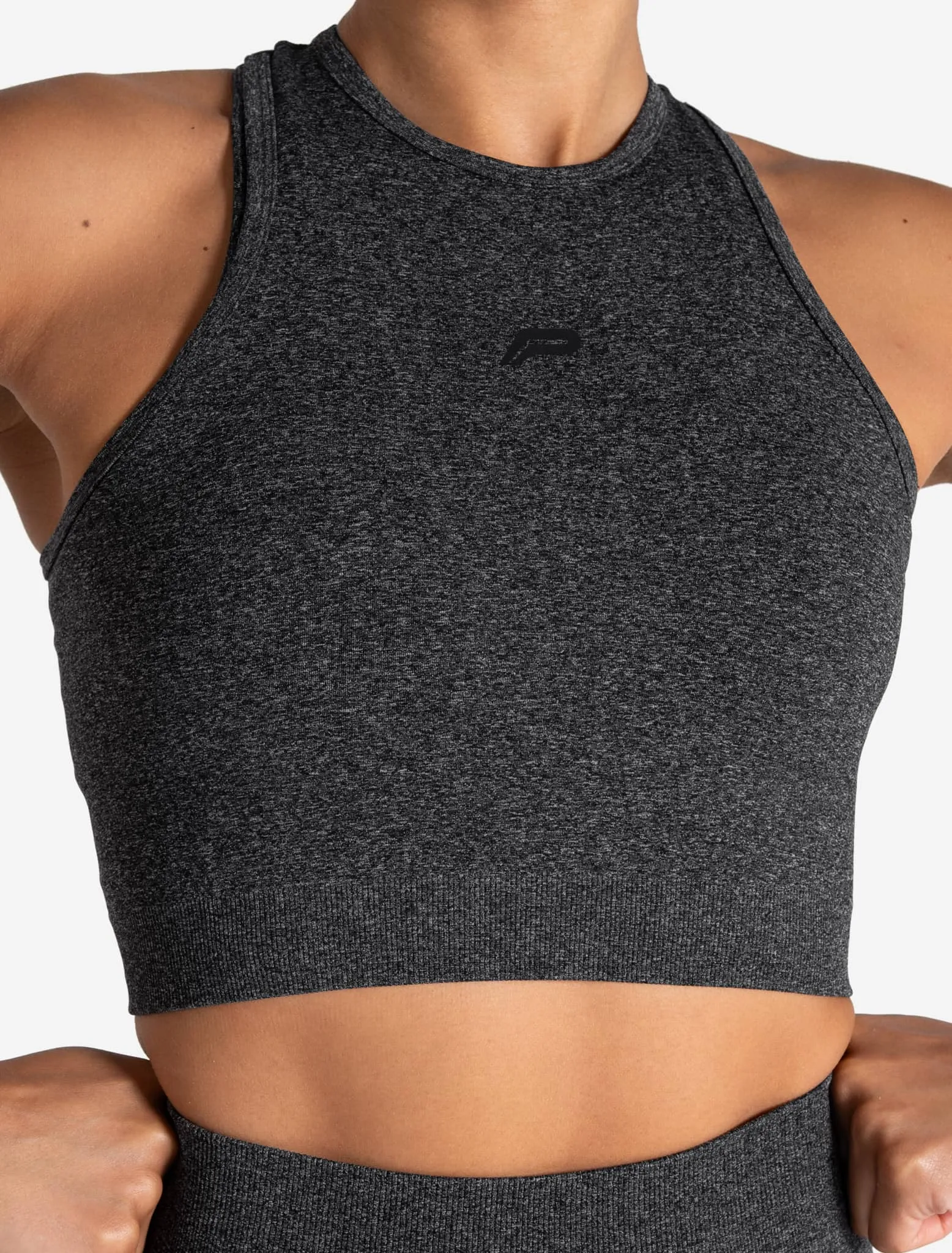 Form Seamless Crop Tank - Black Marl