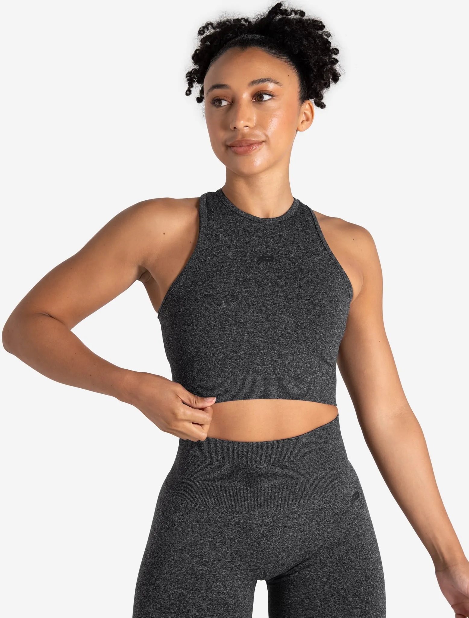 Form Seamless Crop Tank - Black Marl