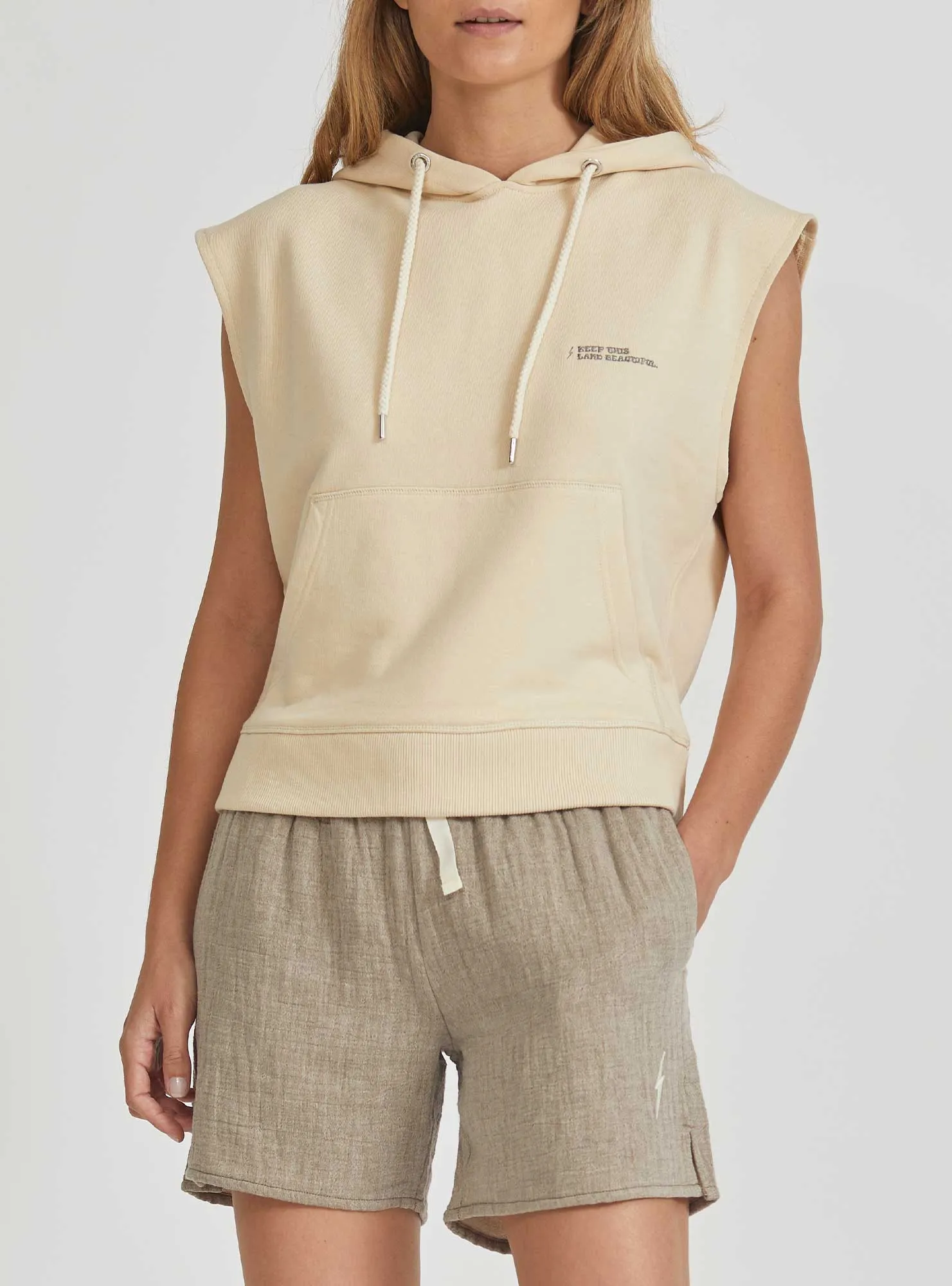 HANG-LOOSE SLEEVELESS HOODIE