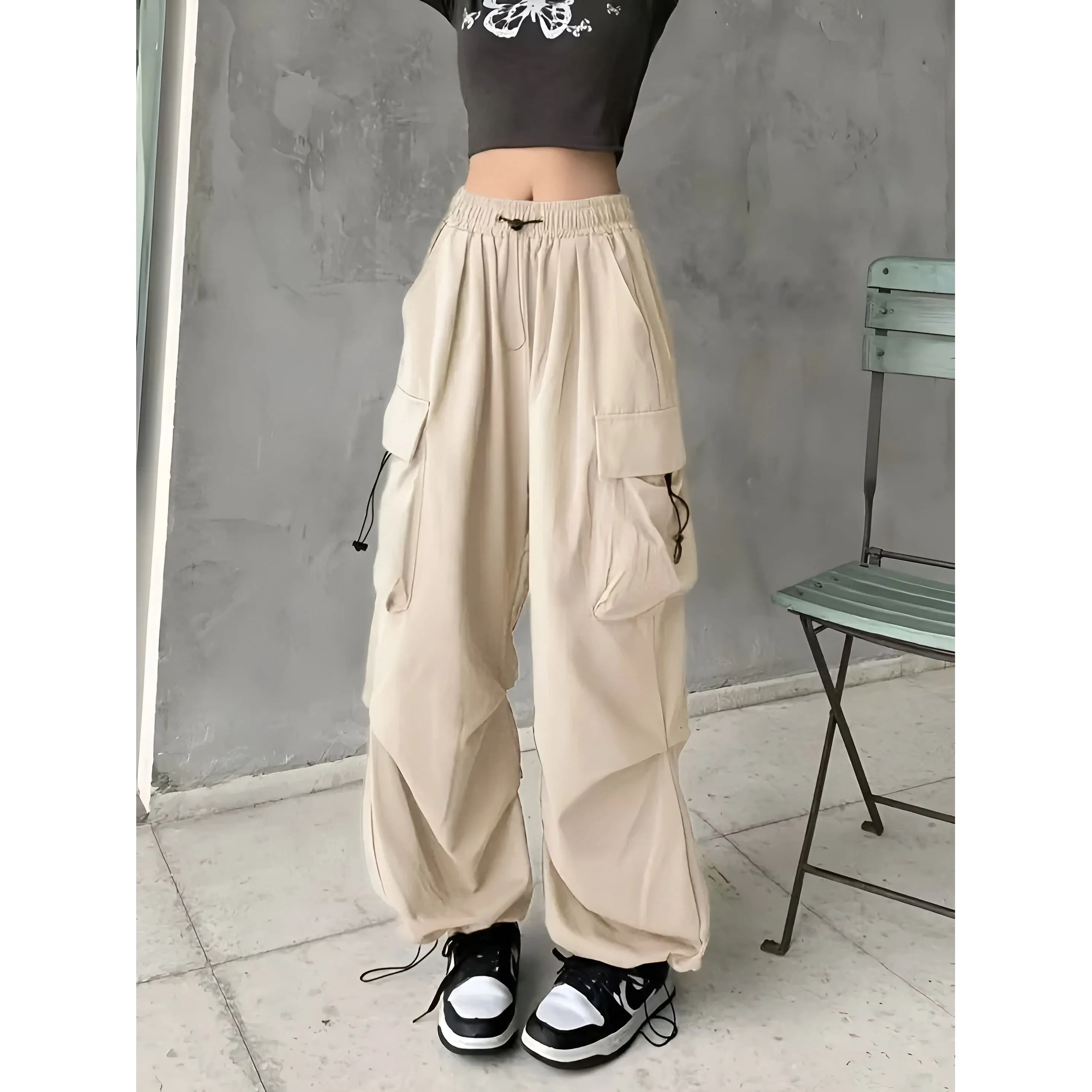 Hannah Cargo Pants - Atmungsaktive Cargo-Hose mit hoher Taille für Frauen