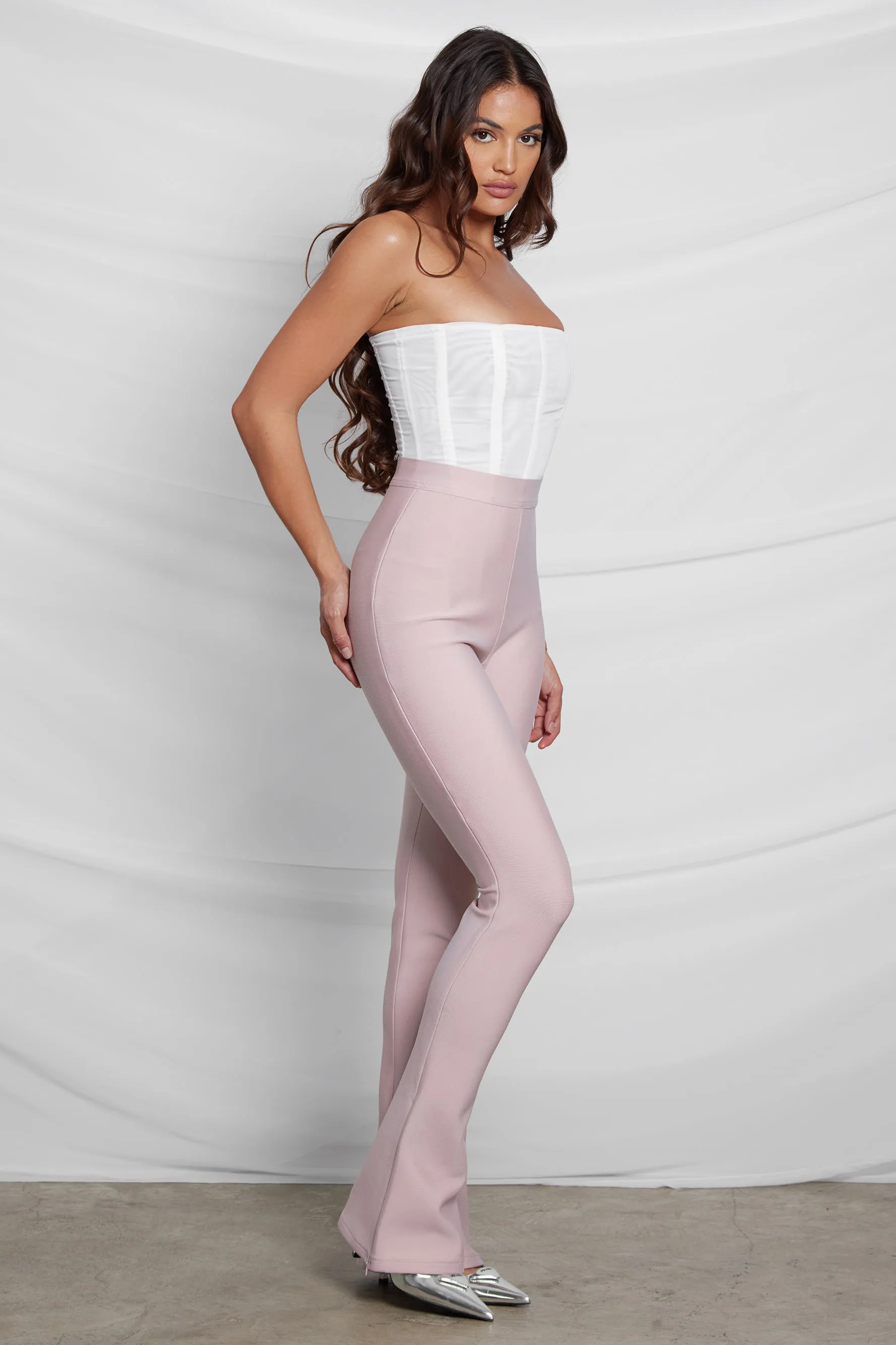 Haze High Waist Trendy Bandage Pants - Pink