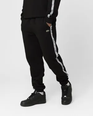 Lacoste Logo Tape Fleece Track Pants Black