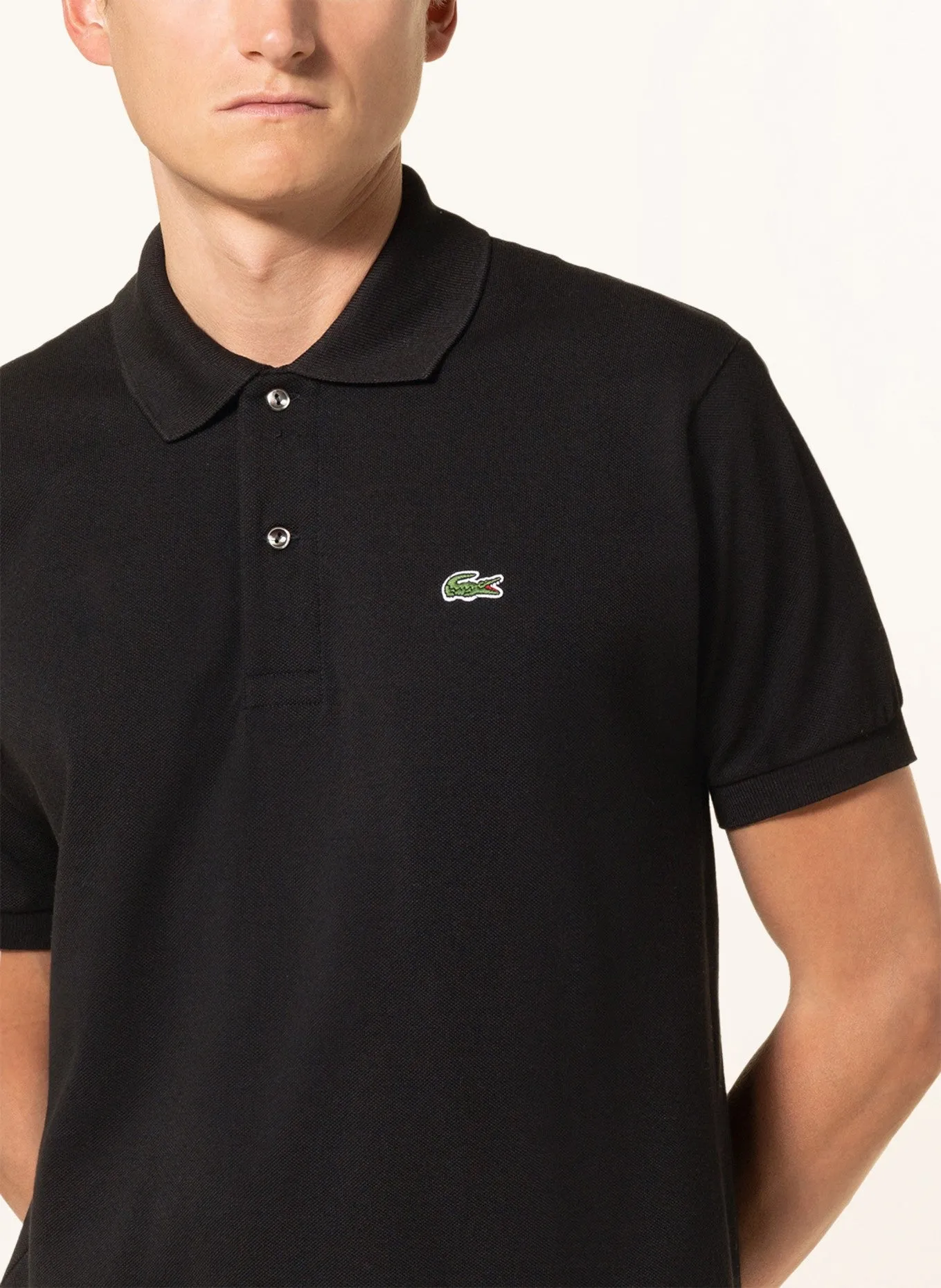 LACOSTE Piqué Classic Fit polo shirt, black