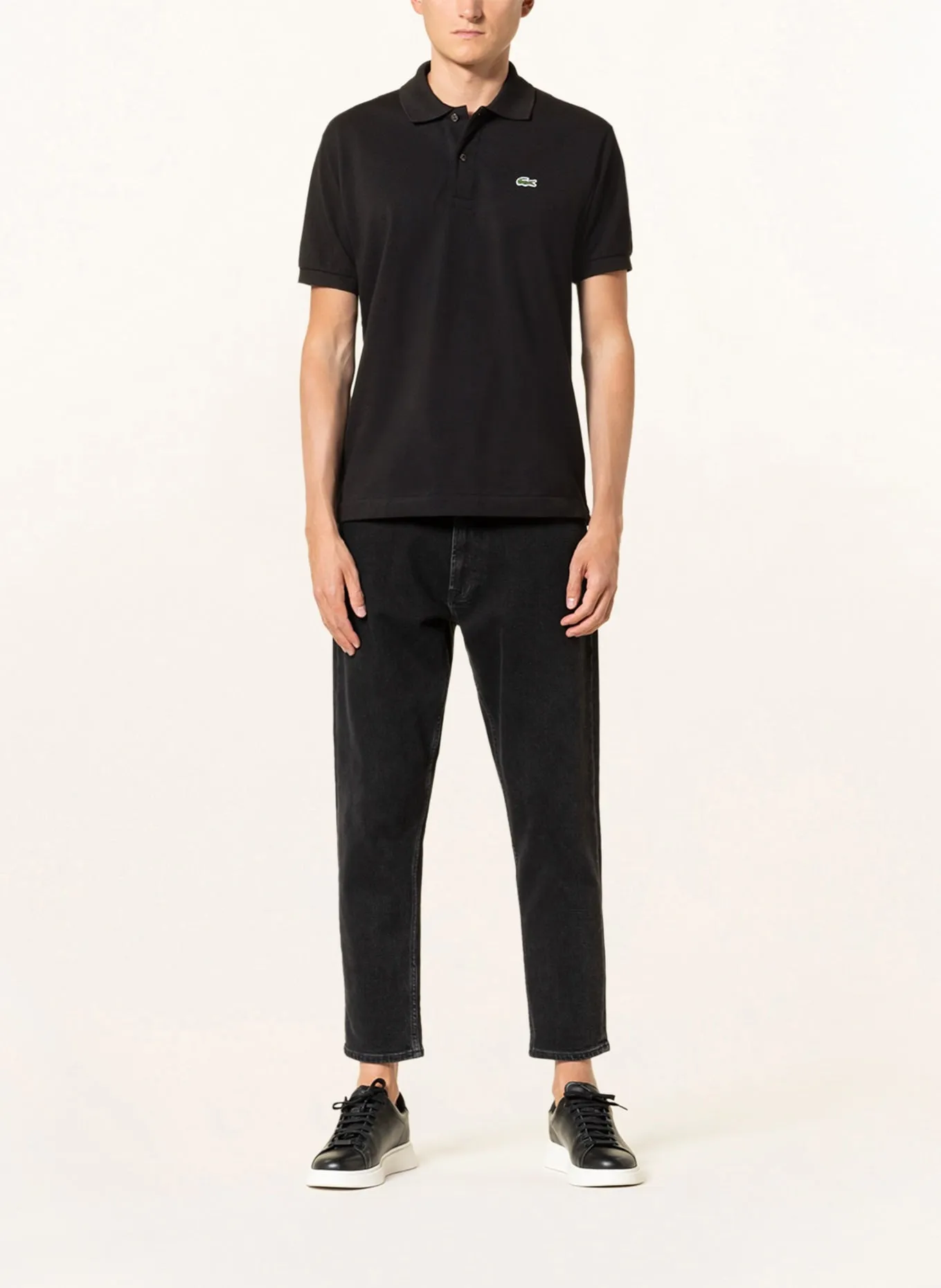 LACOSTE Piqué Classic Fit polo shirt, black