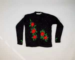 Neat Poinsettias-Small Christmas Sweater