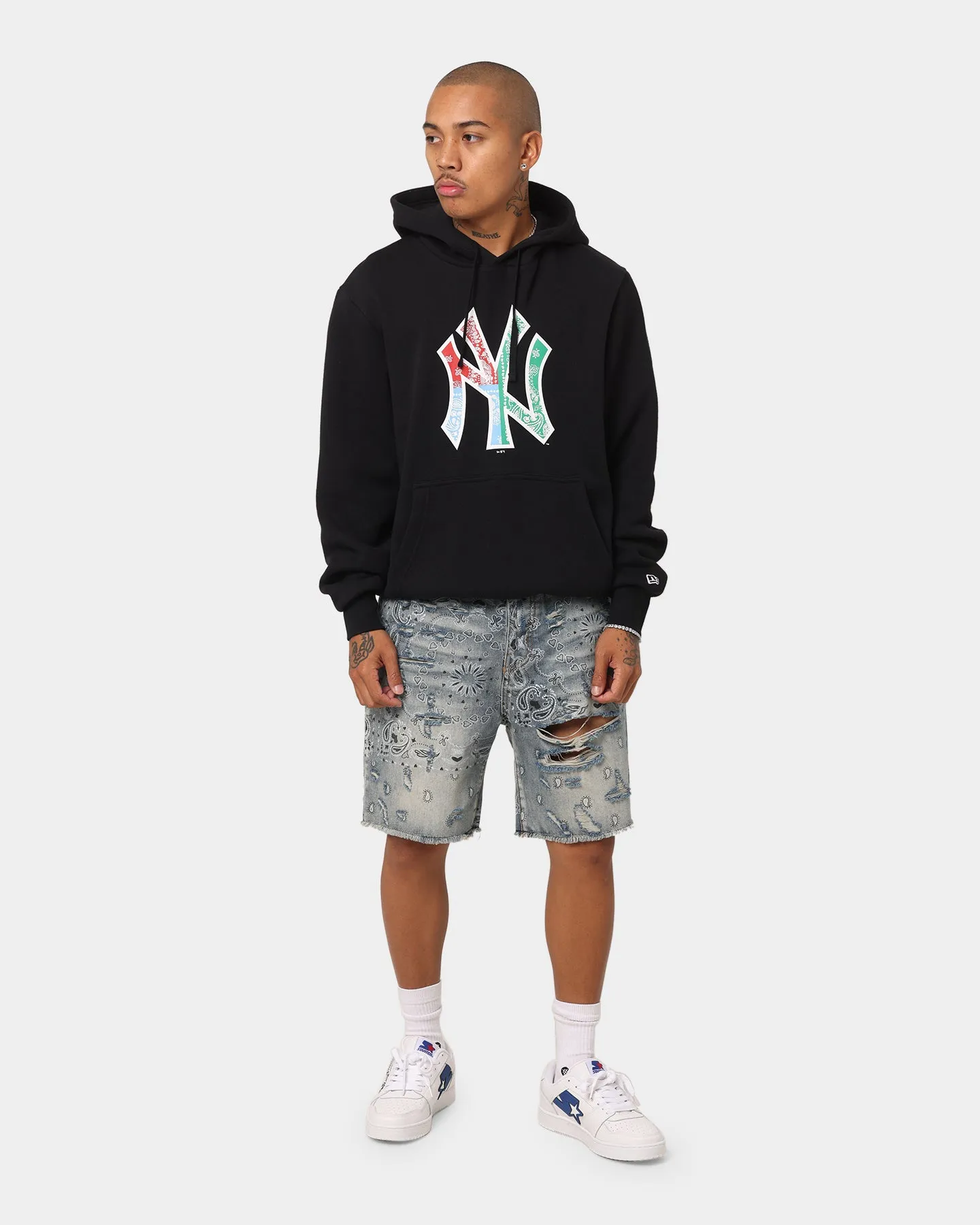 New Era New York Yankees Multi-Coloured Paisley Hoodie Black/Paisley