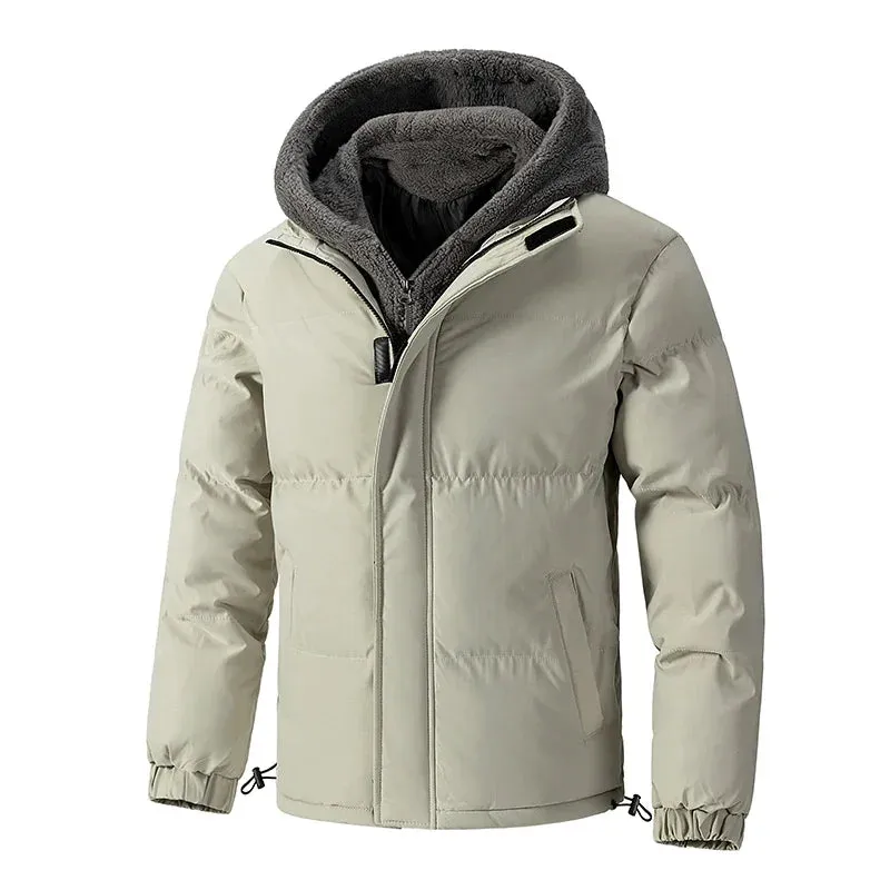 New Fusion Thick Warm plus Size Winter Jacket Men Puffer Jacket Hooded Parkas Mens Winter Fashion