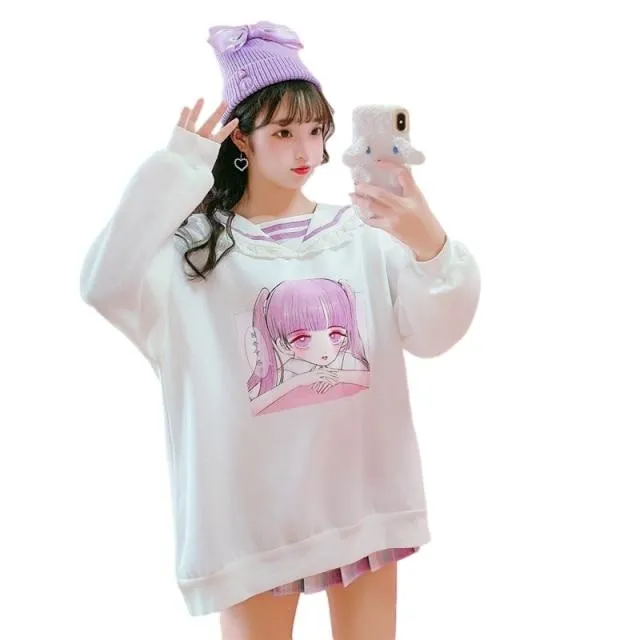 Otaku Baby Collared Sweatshirt