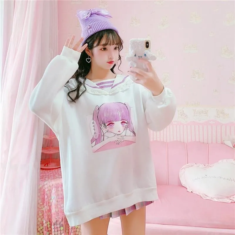 Otaku Baby Collared Sweatshirt