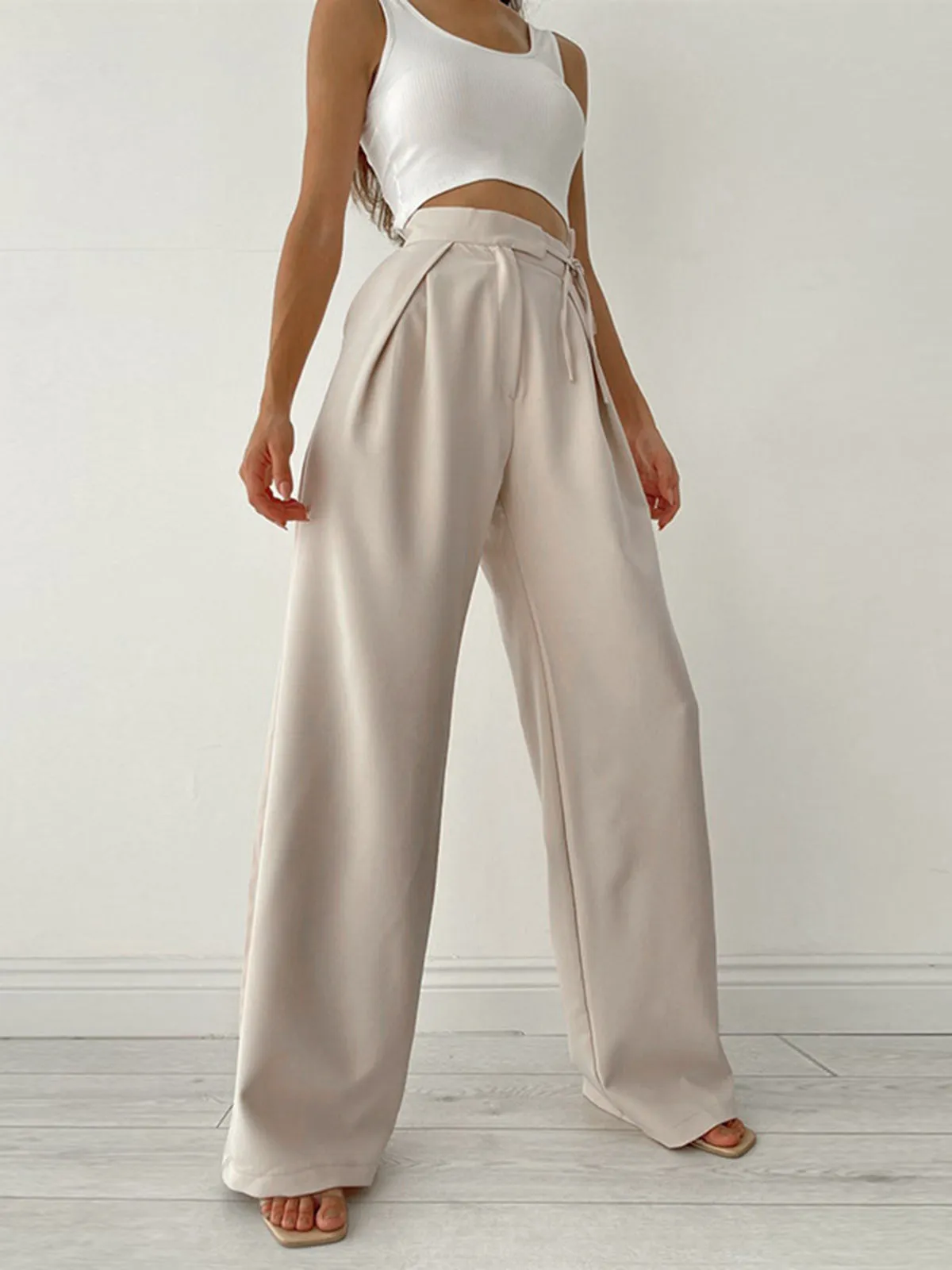 Palazzo Tied Wide Trendy Leg Dress Pants