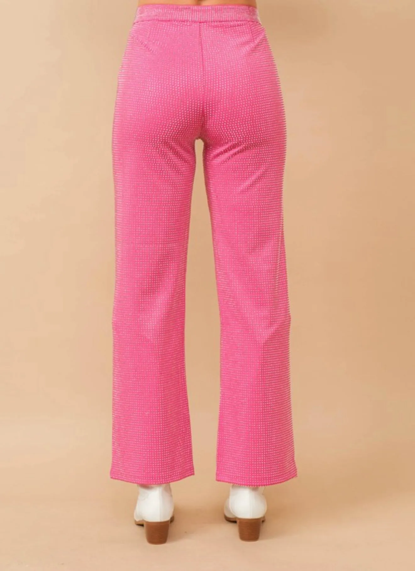 Pink Rhinestone Dress Pants