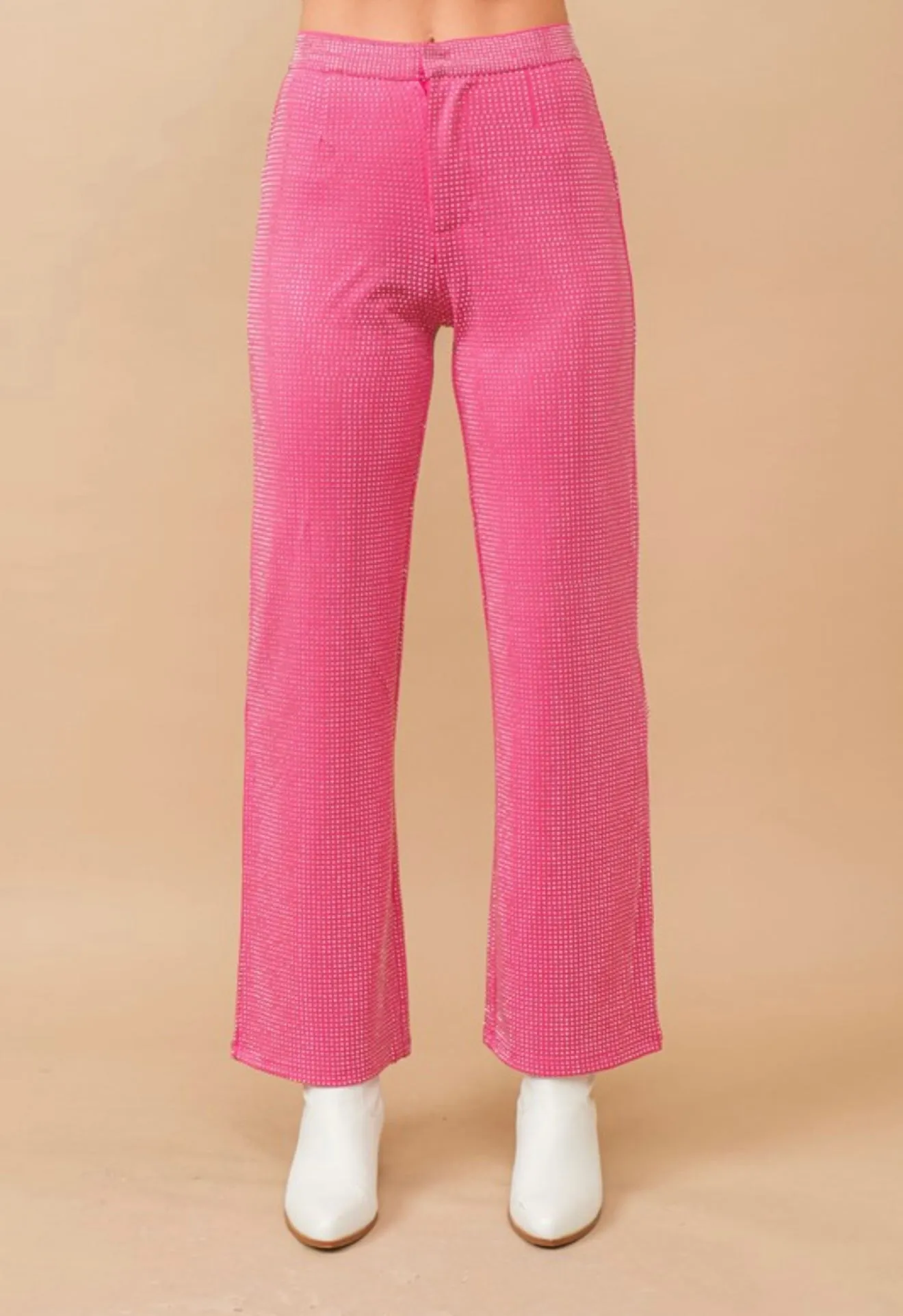 Pink Rhinestone Dress Pants