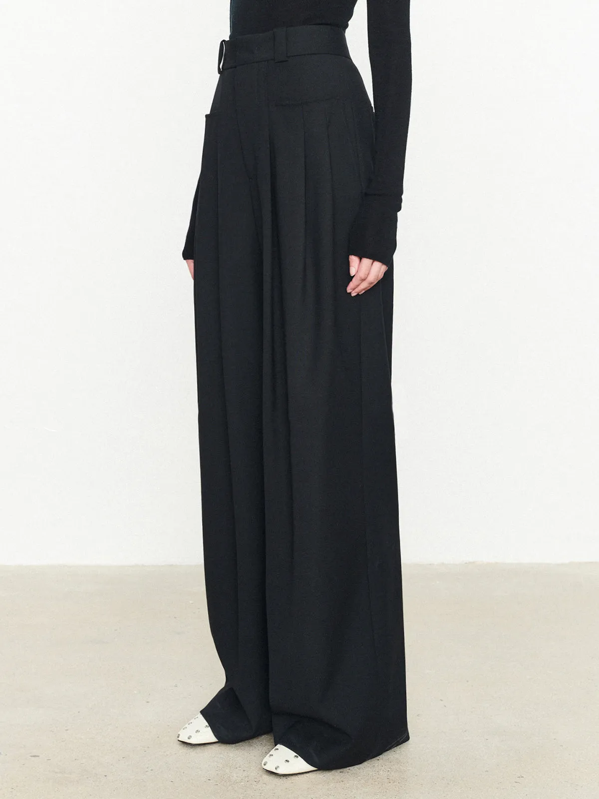 Pleated Wide Leg Trendy Oversized Dress Pants