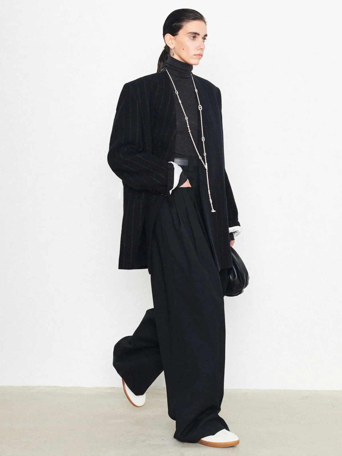 Pleated Wide Leg Trendy Oversized Dress Pants