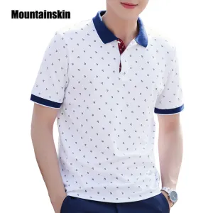 Polo Shirt Men Summer 100% Cotton Printed POLO Shirts Brands Short Sleeve Camisas Polo Stand Collar Male Polo Shirts 3XL,EDA377