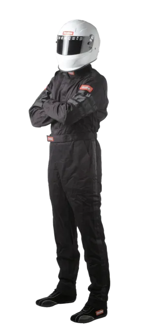 RaceQuip One Piece Single Layer Fire Suit - Black - Medium Tall - 110004